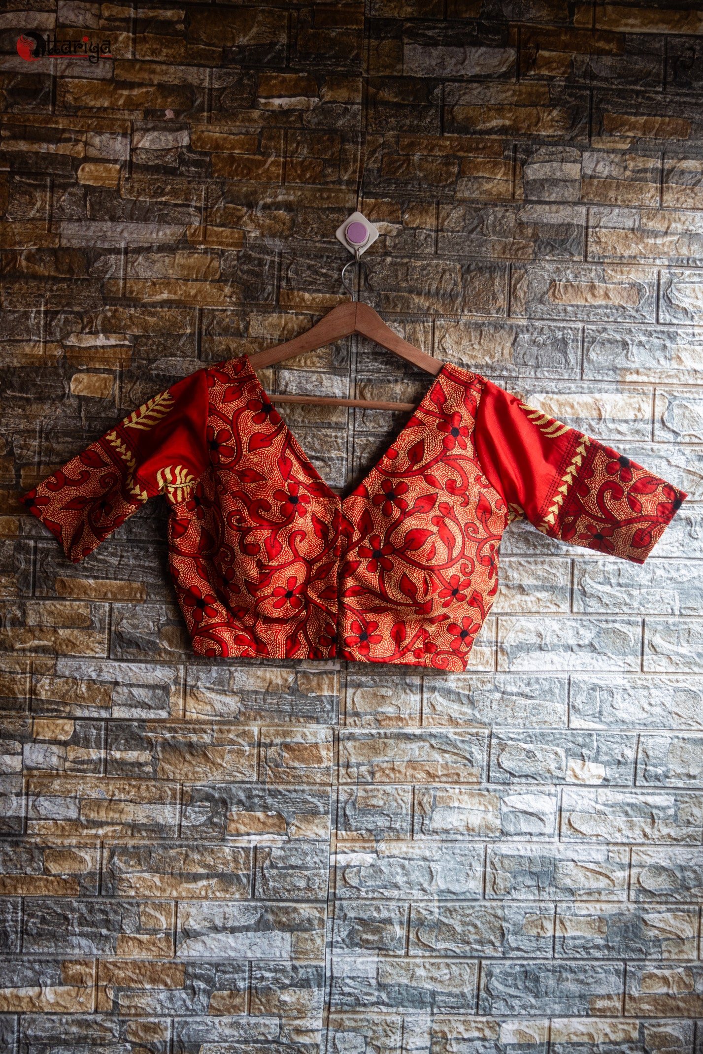 Red Silk Elegance blouse