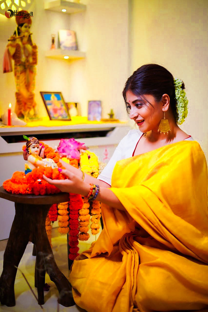 Golden Mulberry Saree