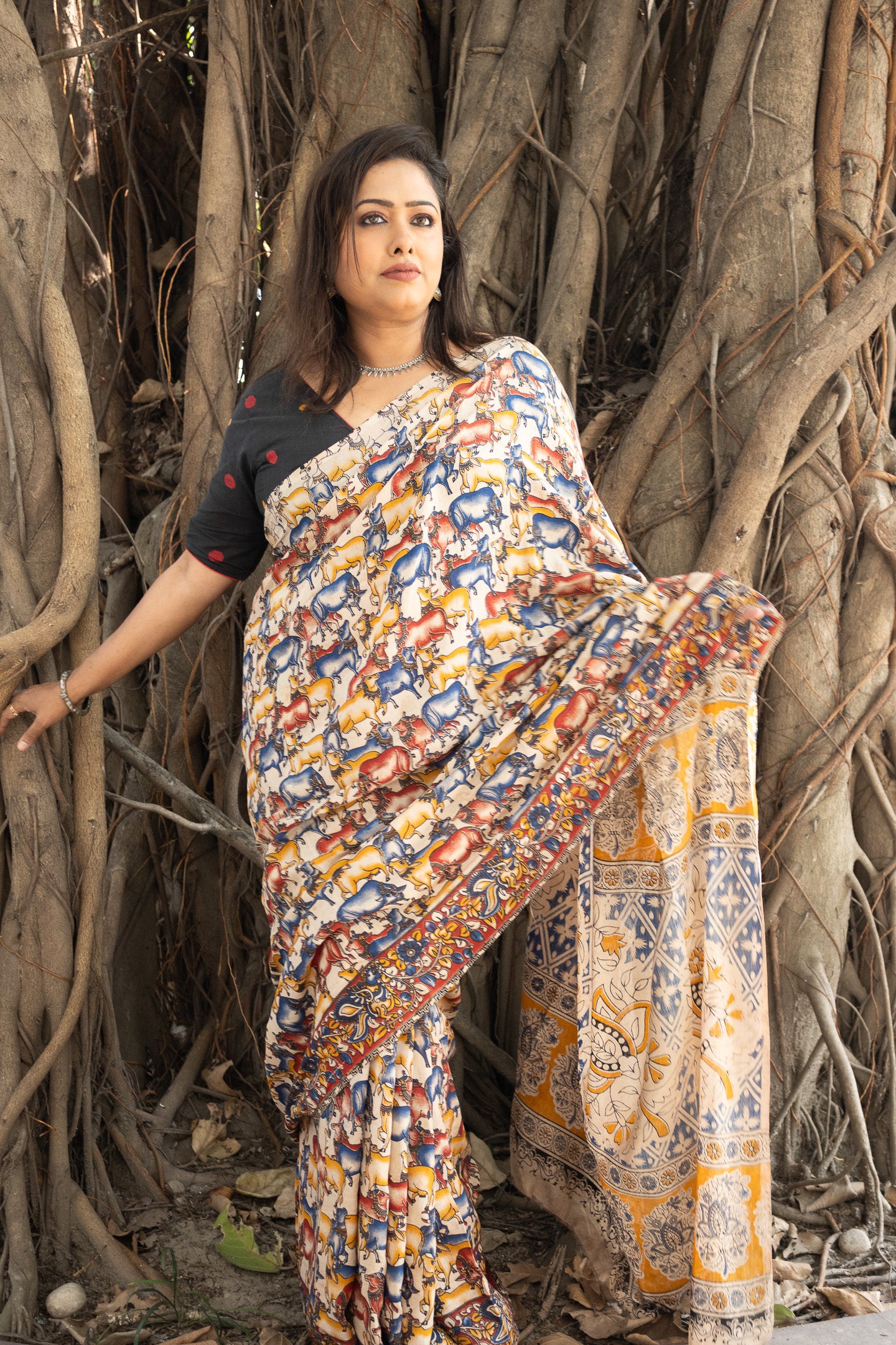 Dhenu silk kalamkari Saree