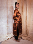 Shiny Copper Glow Zardosi Silk Kurta