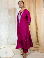 Ferrari Red Spark Zardosi Silk Kurta