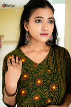 Majestic Ajrakh Charm Embroidered Cotton Kurta - Uttariya