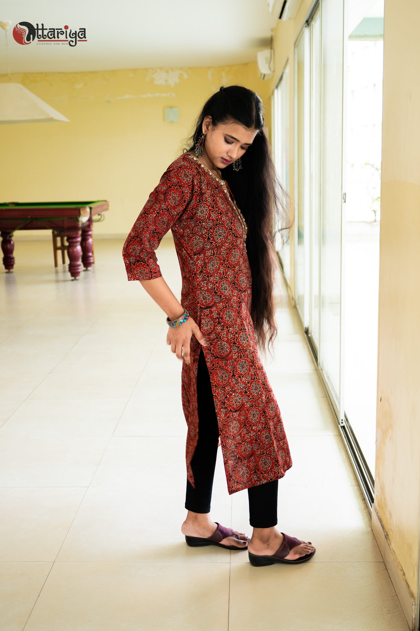 Ajrakh Artistry Threads of Tradition Cotton Kurta - Uttariya