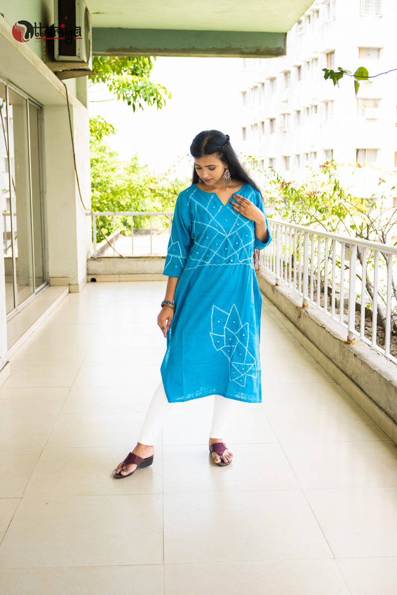 Sky bliss khadi spun dress