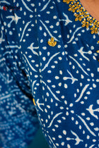 Indigo Zardosi Maharani Embellished Cotton Kurta - Uttariya