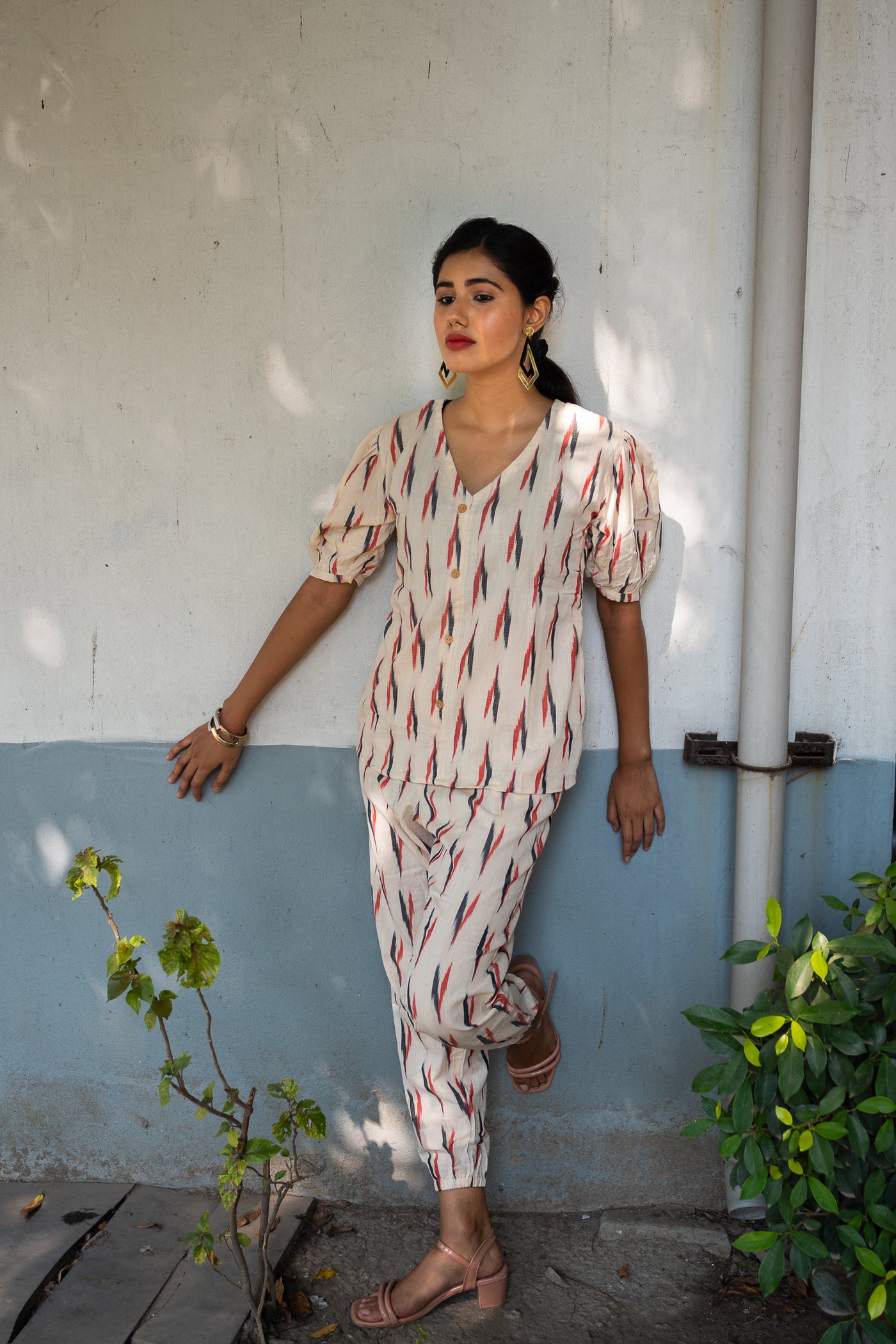 Chandrika Ikkat Cotton Co ord Set - Uttariya