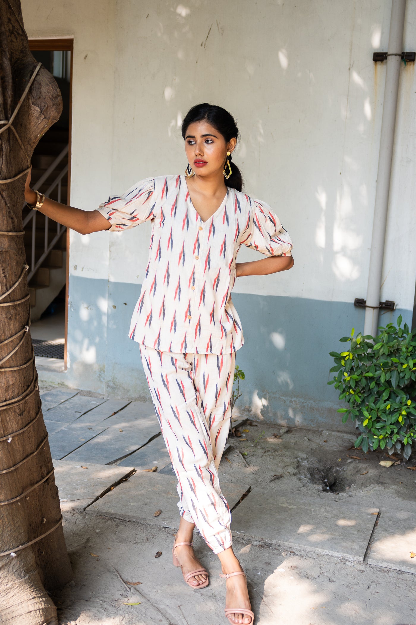 Chandrika Ikkat Cotton Co ord Set - Uttariya