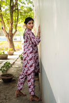 Pochampally Chromatic Swirl Linen Silk Co ord Set - Uttariya