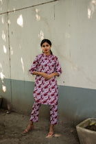 Pochampally Chromatic Swirl Linen Silk Co ord Set - Uttariya