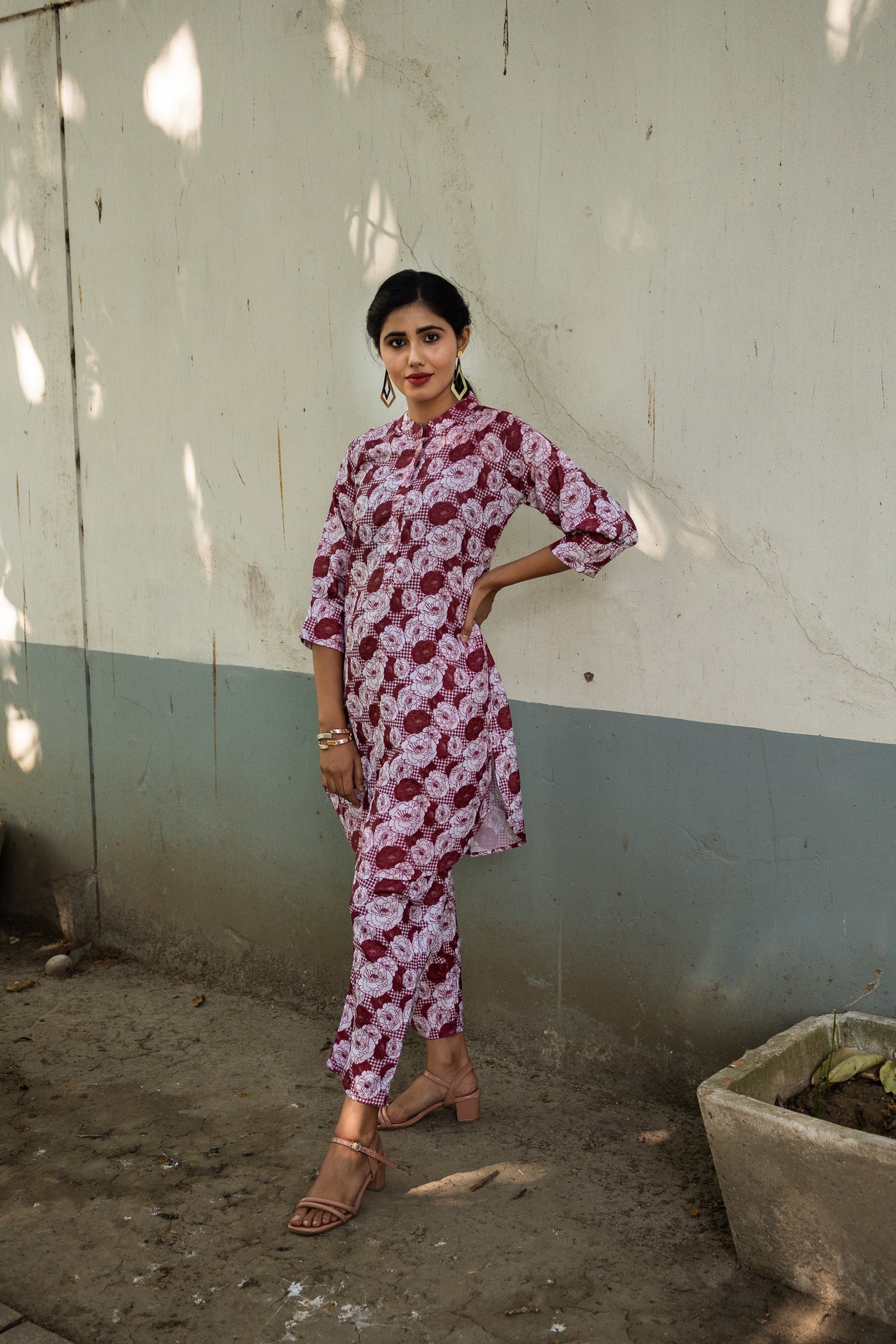 Pochampally Chromatic Swirl Linen Silk Co ord Set - Uttariya
