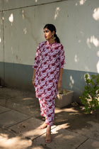 Pochampally Chromatic Swirl Linen Silk Co ord Set - Uttariya