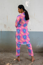 Prismatic Hue Harmony Silk Co ord Set - Uttariya