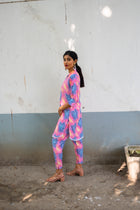 Prismatic Hue Harmony Silk Co ord Set - Uttariya