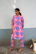 Prismatic Hue Harmony Silk Co ord Set - Uttariya