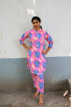 Prismatic Hue Harmony Silk Co ord Set - Uttariya