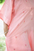 Pallavi — Embroidered Linen Kaftan Dress - Uttariya