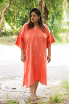 Mrittika — Embroidered Linen Kaftan Dress - Uttariya