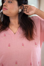 Pallavi — Embroidered Linen  Dress - Uttariya