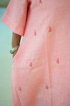 Pallavi — Embroidered Linen  Dress - Uttariya