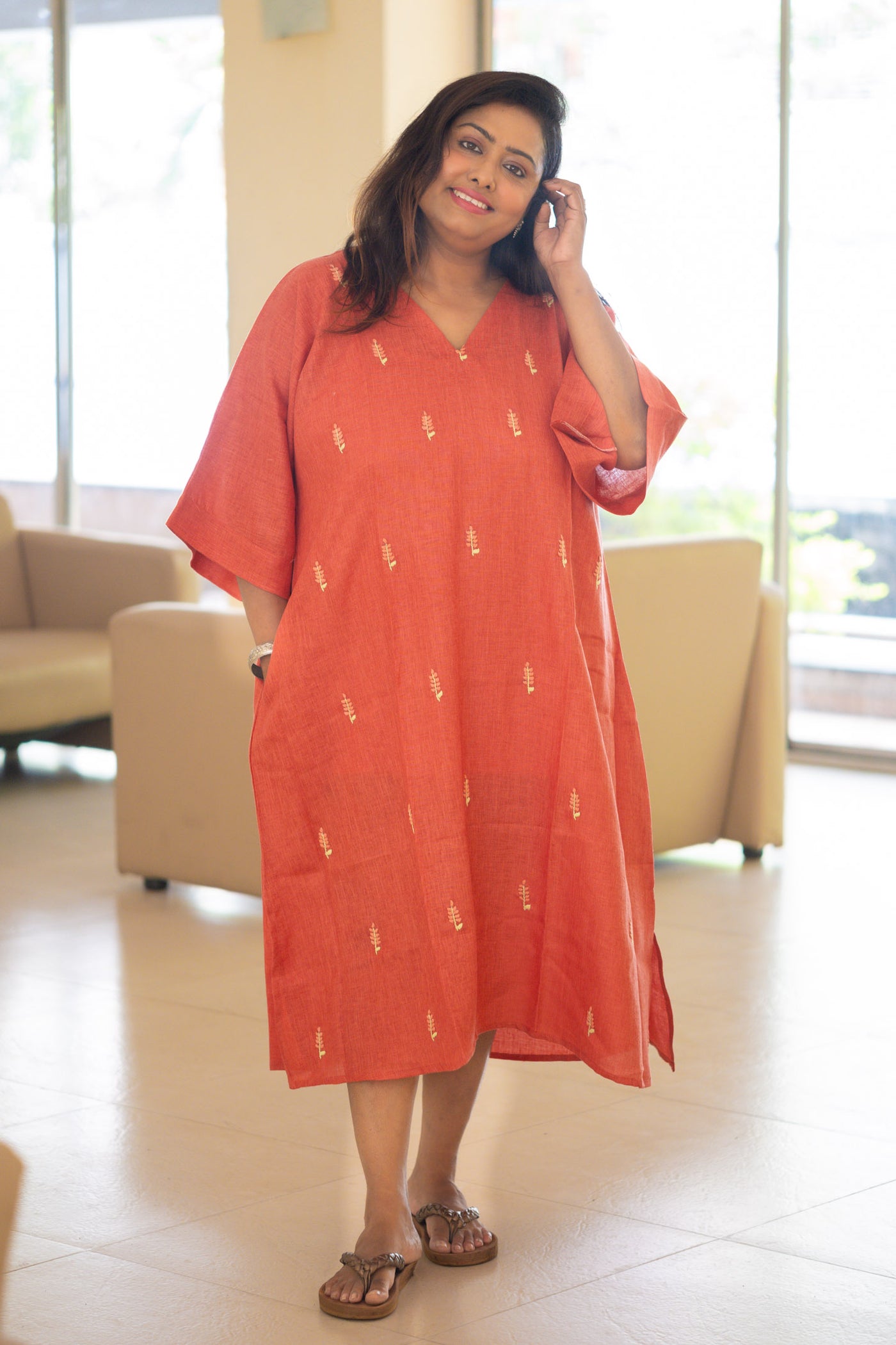 Mrittika — Embroidered Linen Dress