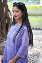 Purple Khadi Kurta - Uttariya