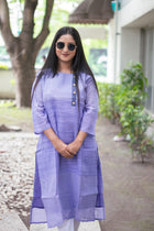Purple Khadi Kurta - Uttariya