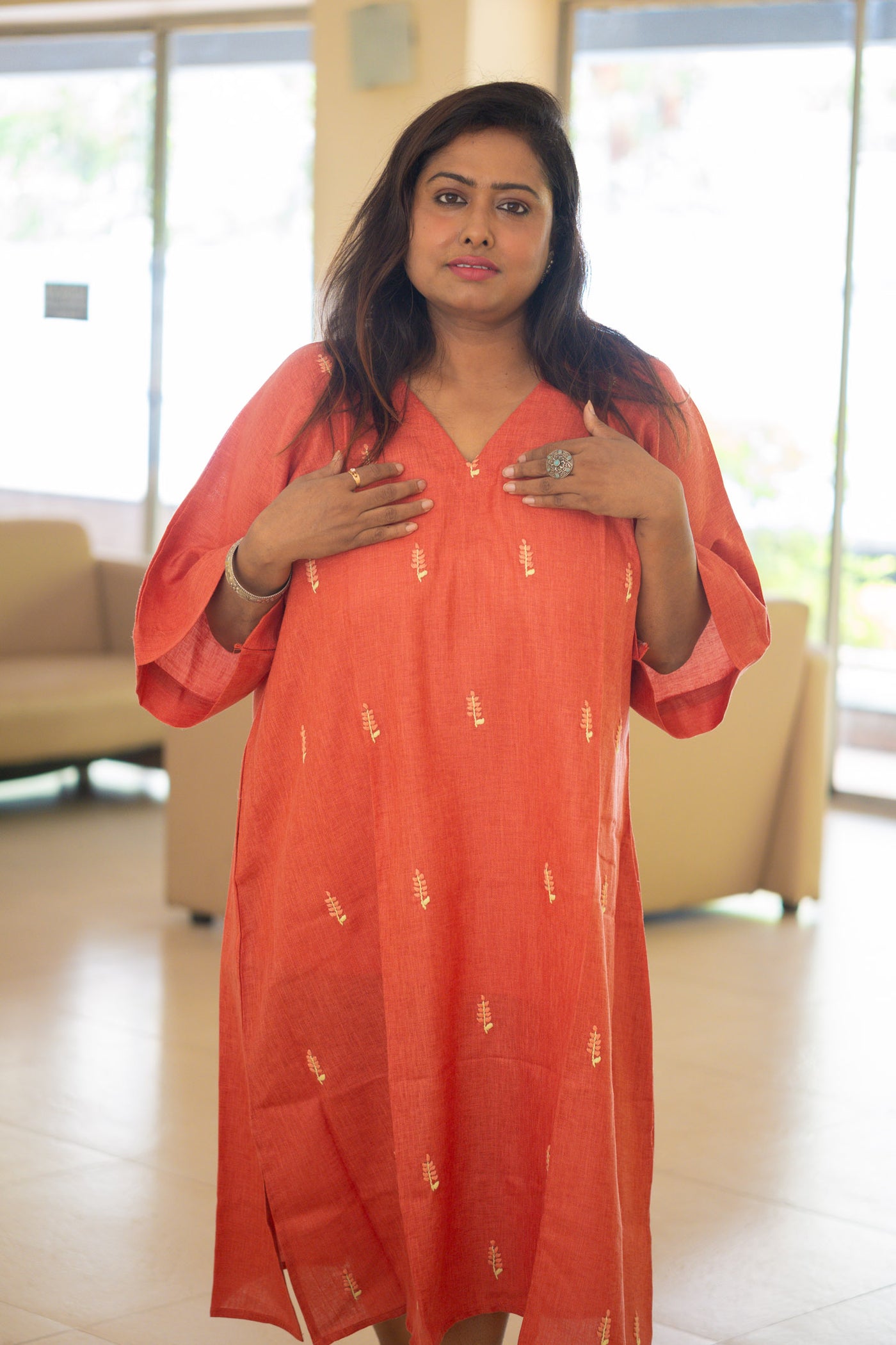 Mrittika — Embroidered Linen Dress