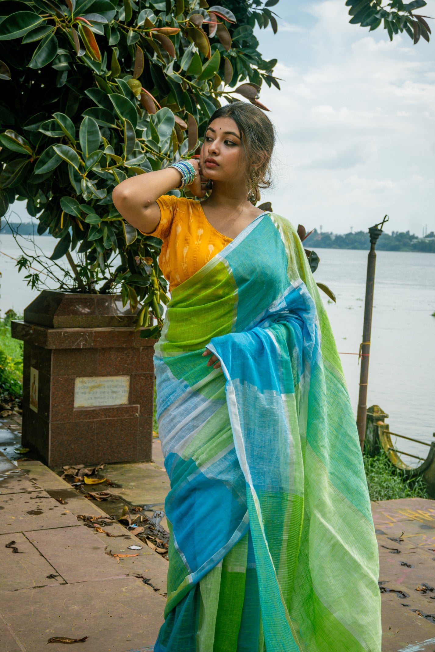 Love of nature Linen Saree