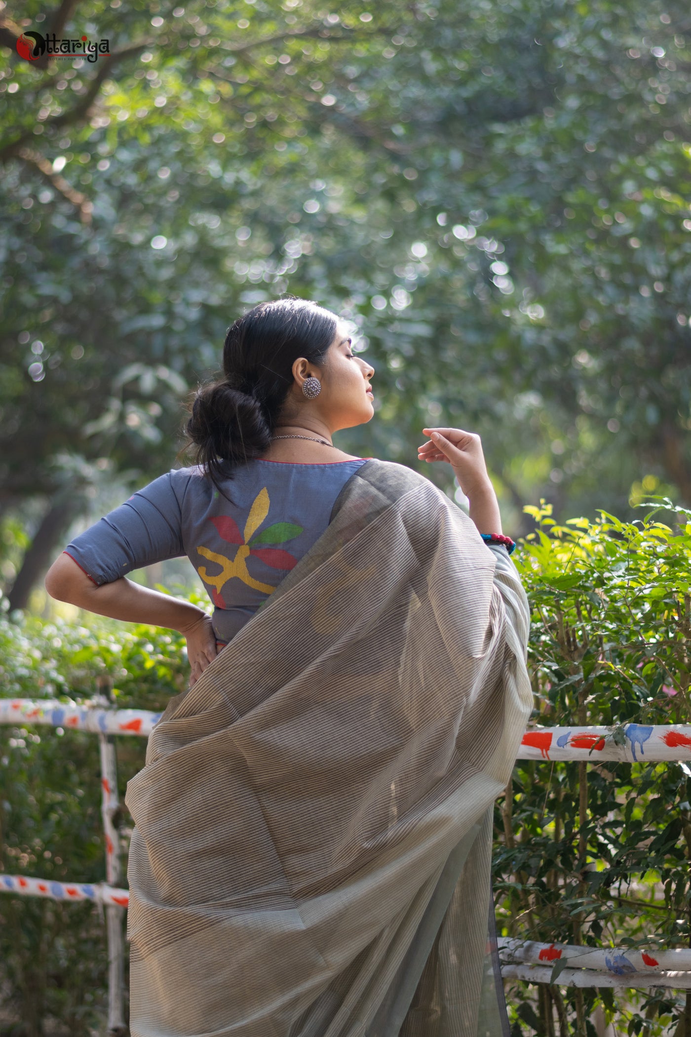 Slate Love Saree - Uttariya