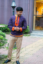 Ikat Gamcha Patch Popover Shirt