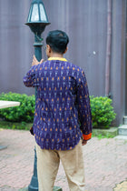 Ikat Gamcha Patch Popover Shirt