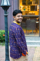 Ikat Gamcha Patch Popover Shirt