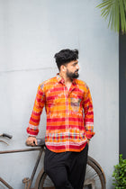 Gamcha Check Handloom Shirt — Sunset Red