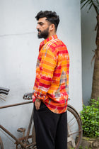 Gamcha Check Handloom Shirt — Sunset Red