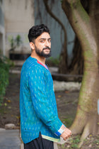 Ikat Gamcha Colorblock Short Kurta