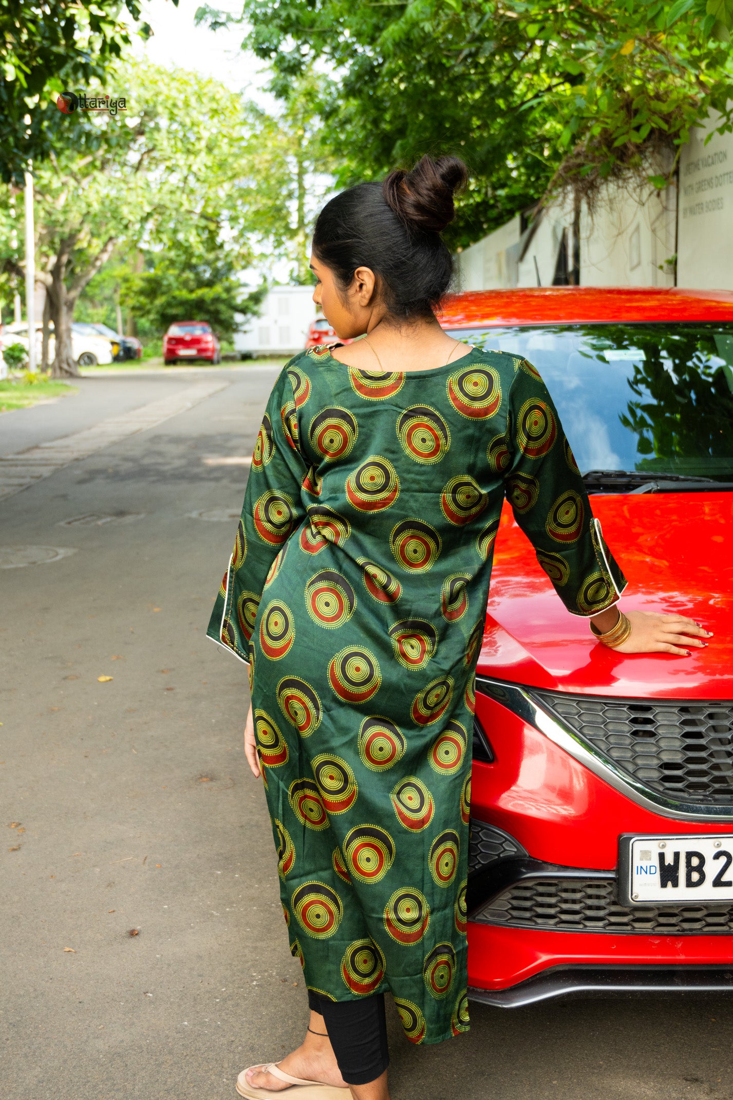 Green Modal Silk Kurta