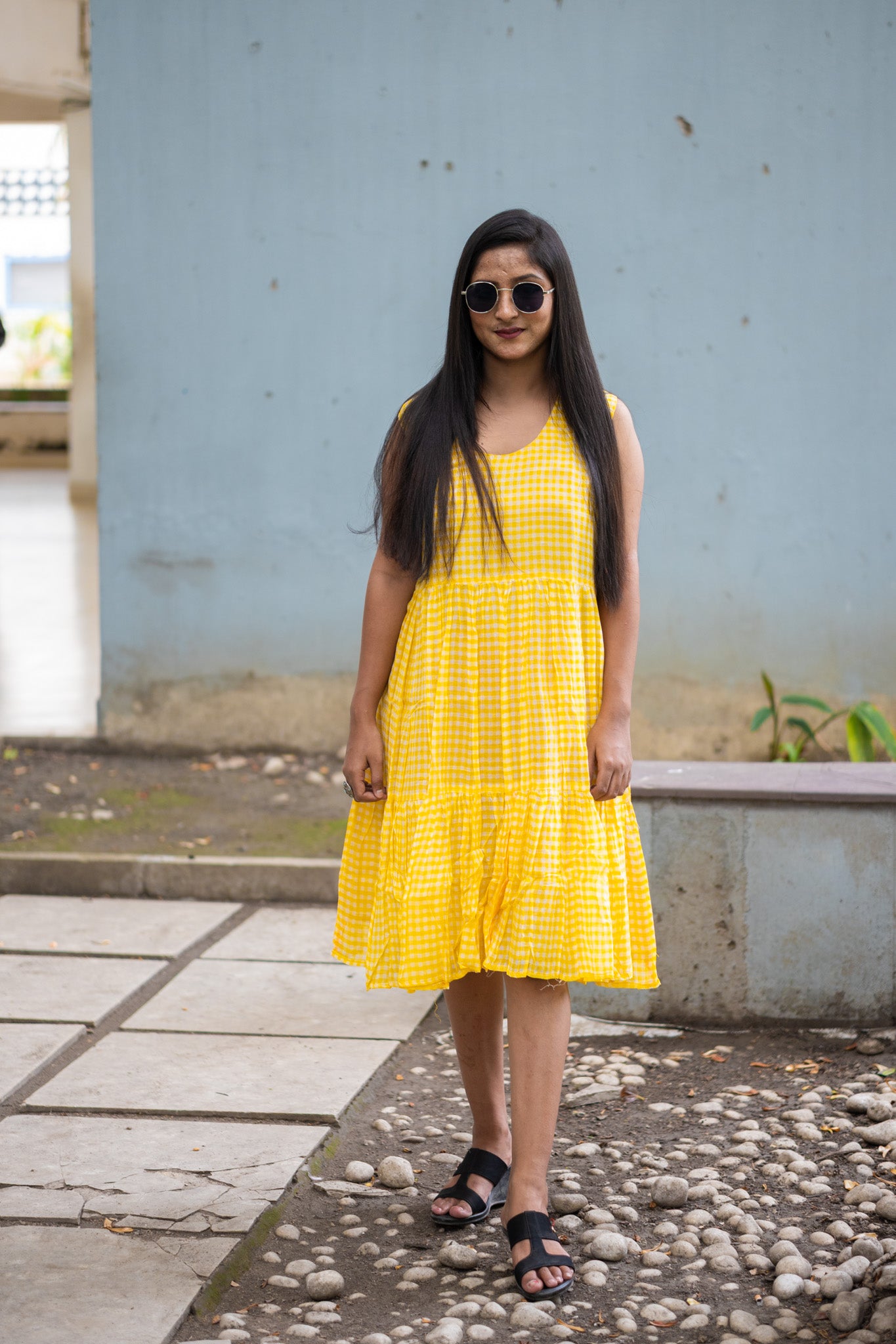 Yellow Check Dress