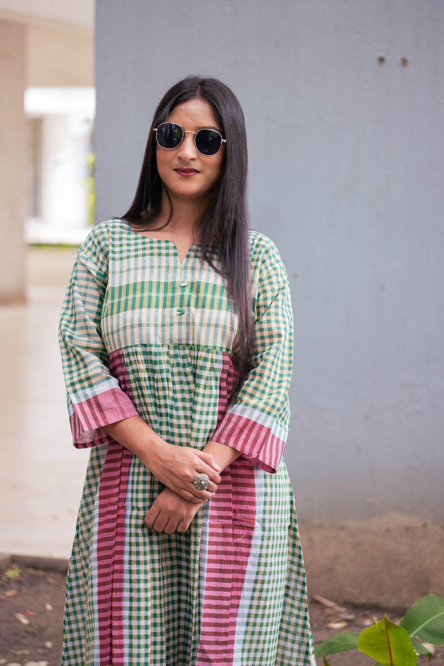 Saatrang Gamcha Dress