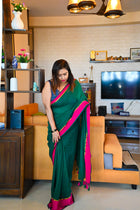 Green Forest lilac Saree - Uttariya