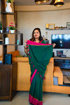 Green Forest lilac Saree - Uttariya