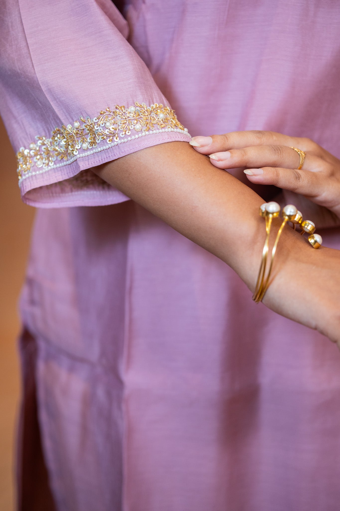Golapi Zardosi Chanderi Kurta Set