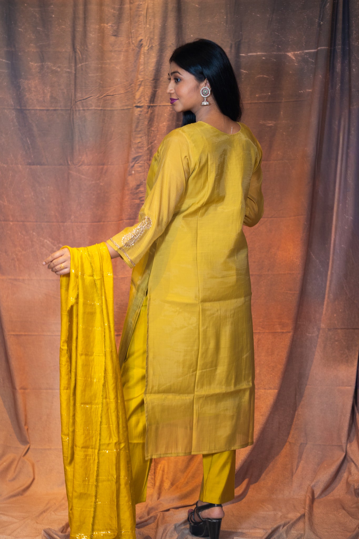 Holud Zardosi Chanderi Kurta Set