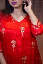 Rakto Golap Silk Linen Kurta Set