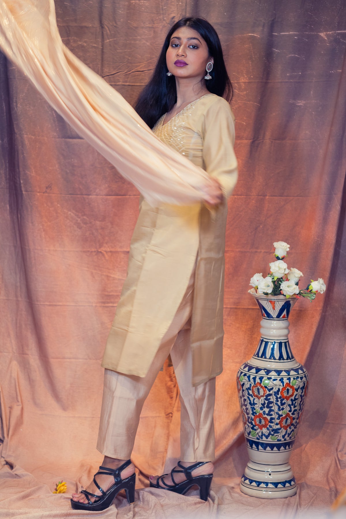 Sonali Zardosi Chanderi Kurta Set