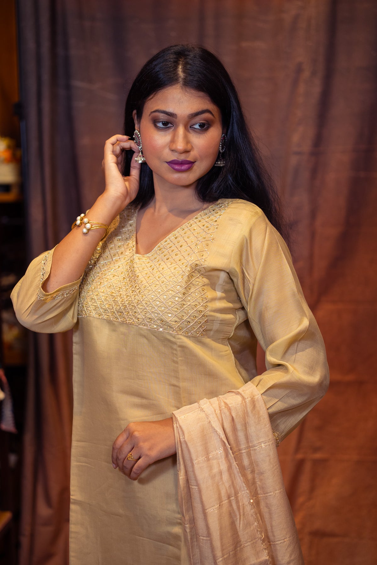 Sonali Zardosi Chanderi Kurta Set