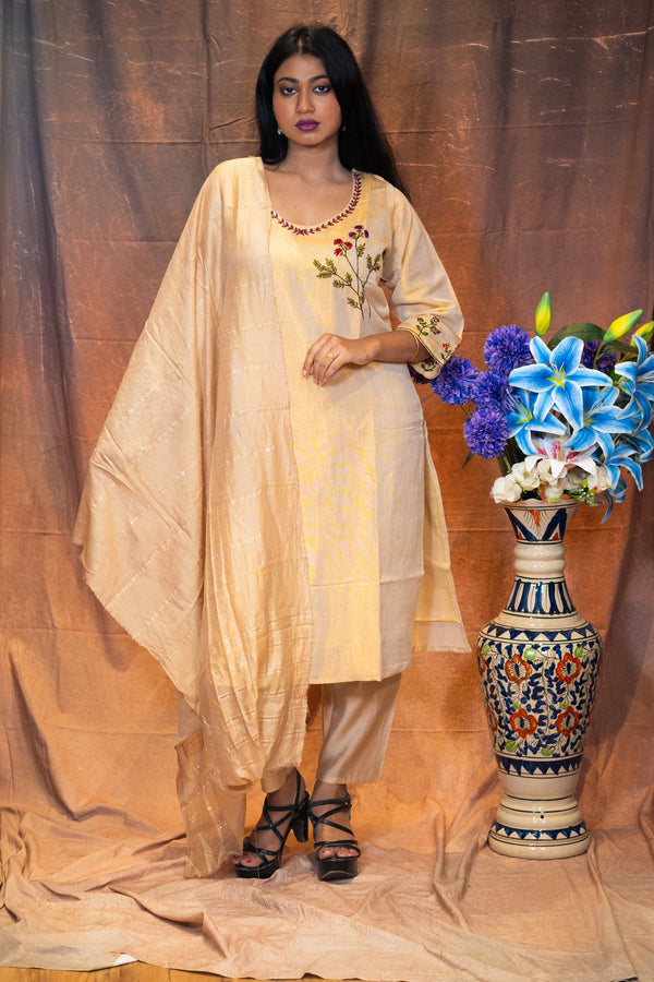 Shubhra Nakshi Kantha Kurta Set