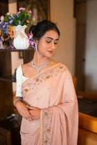 Beige beauty to cherish Saree - Uttariya