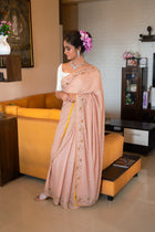Beige beauty to cherish Saree - Uttariya