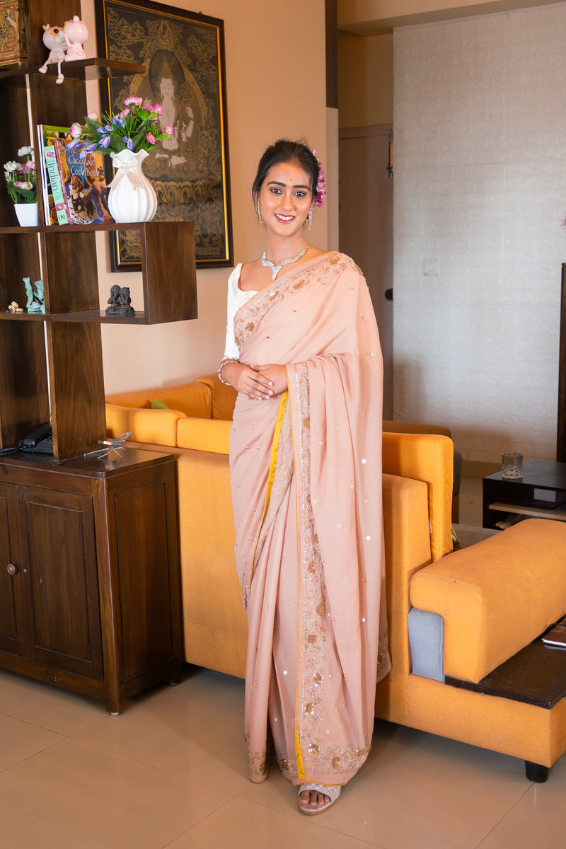 Beige beauty to cherish Saree