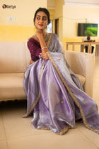 Celestial Charm Zardosi Silk Saree - Uttariya